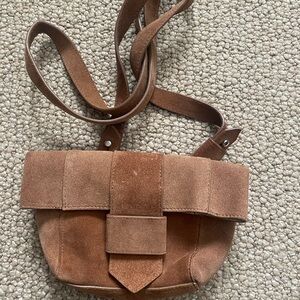 J. Crew Tan Suede Crossbody Bag